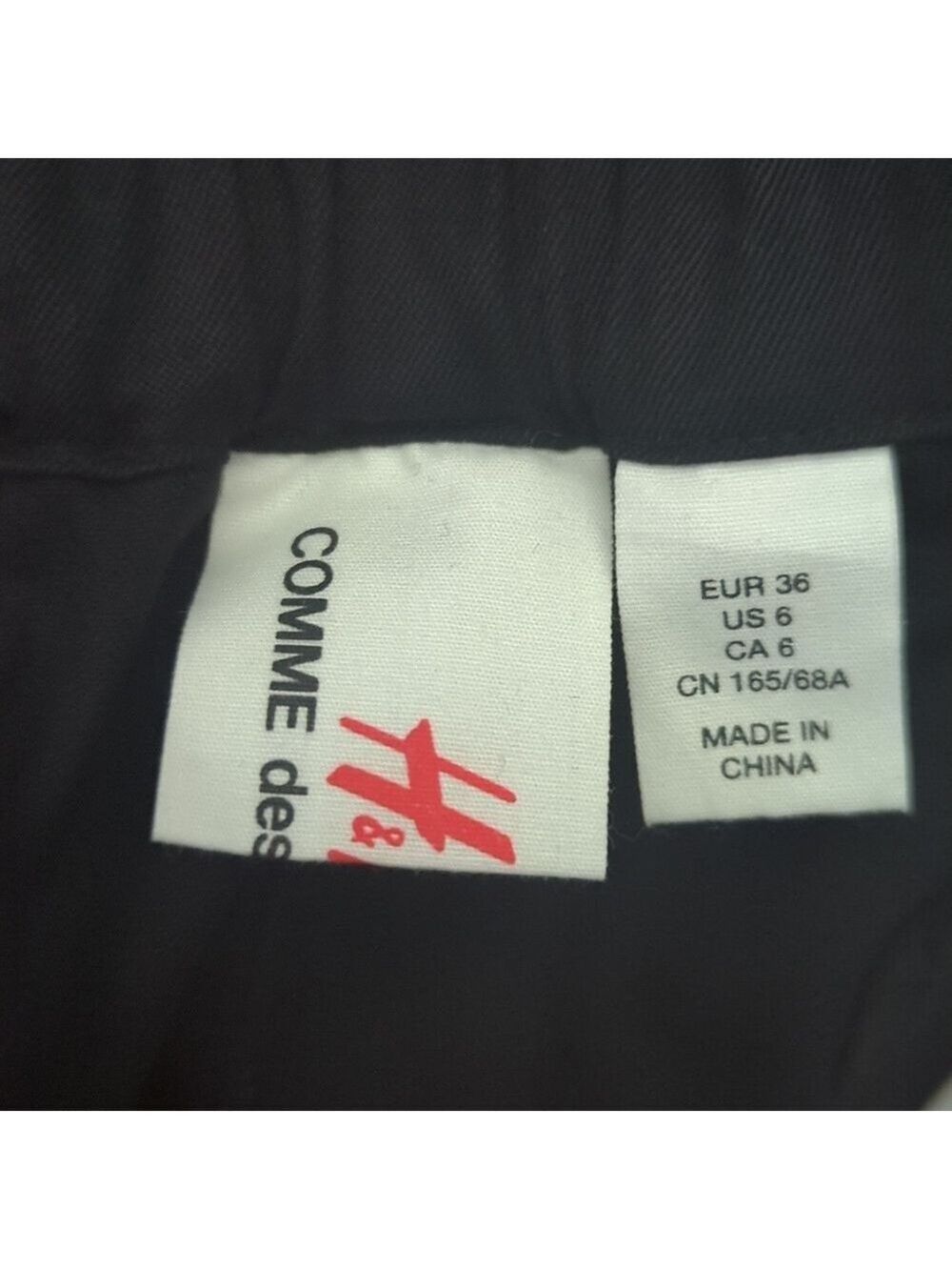 HP. Comme de Garcons X H&M  Black Drop Seat Slim Leg Capri - Picture 10 of 13